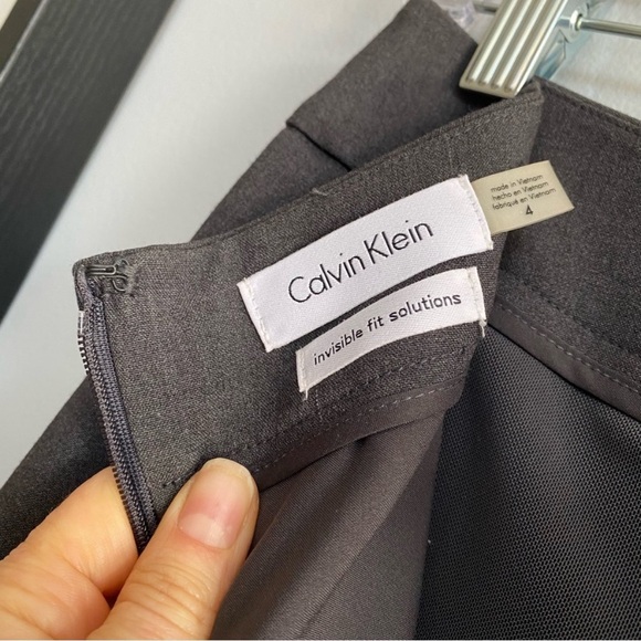 Calvin Klein Pencil Skirts Career Office Basics Minimalist Stretch Black Gray 4 - Picture 6 of 9